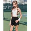 imageZaclotre Girls Athletic Shorts with Zipper Pockets 2 in 1 Flowy Skirt Overlay Kids Running Workout Soccer Sports ShortsBlack