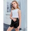 imageZaclotre Girls Athletic Shorts with Zipper Pockets 2 in 1 Flowy Skirt Overlay Kids Running Workout Soccer Sports ShortsBlack