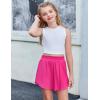 imageZaclotre Girls Athletic Shorts with Zipper Pockets 2 in 1 Flowy Skirt Overlay Kids Running Workout Soccer Sports ShortsHot Pink
