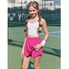 imageZaclotre Girls Athletic Shorts with Zipper Pockets 2 in 1 Flowy Skirt Overlay Kids Running Workout Soccer Sports ShortsHot Pink