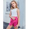 imageZaclotre Girls Athletic Shorts with Zipper Pockets 2 in 1 Flowy Skirt Overlay Kids Running Workout Soccer Sports ShortsHot Pink
