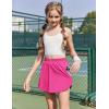 imageZaclotre Girls Athletic Shorts with Zipper Pockets 2 in 1 Flowy Skirt Overlay Kids Running Workout Soccer Sports ShortsHot Pink