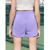 imageZaclotre Girls Athletic Shorts with Zipper Pockets 2 in 1 Flowy Skirt Overlay Kids Running Workout Soccer Sports ShortsLilac