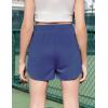 imageZaclotre Girls Athletic Shorts with Zipper Pockets 2 in 1 Flowy Skirt Overlay Kids Running Workout Soccer Sports ShortsNavy Blue