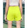 imageZaclotre Girls Athletic Shorts with Zipper Pockets 2 in 1 Flowy Skirt Overlay Kids Running Workout Soccer Sports ShortsNeon Green