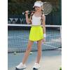 imageZaclotre Girls Athletic Shorts with Zipper Pockets 2 in 1 Flowy Skirt Overlay Kids Running Workout Soccer Sports ShortsNeon Green