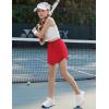 imageZaclotre Girls Athletic Shorts with Zipper Pockets 2 in 1 Flowy Skirt Overlay Kids Running Workout Soccer Sports ShortsRed