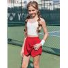 imageZaclotre Girls Athletic Shorts with Zipper Pockets 2 in 1 Flowy Skirt Overlay Kids Running Workout Soccer Sports ShortsRed