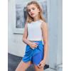 imageZaclotre Girls Athletic Shorts with Zipper Pockets 2 in 1 Flowy Skirt Overlay Kids Running Workout Soccer Sports ShortsRoyal Blue