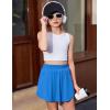 imageZaclotre Girls Athletic Shorts with Zipper Pockets 2 in 1 Flowy Skirt Overlay Kids Running Workout Soccer Sports ShortsRoyal Blue