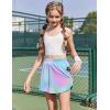 imageZaclotre Girls Athletic Shorts with Zipper Pockets 2 in 1 Flowy Skirt Overlay Kids Running Workout Soccer Sports ShortsTie Dye