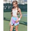 imageZaclotre Girls Athletic Shorts with Zipper Pockets 2 in 1 Flowy Skirt Overlay Kids Running Workout Soccer Sports ShortsTie Dye
