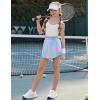 imageZaclotre Girls Athletic Shorts with Zipper Pockets 2 in 1 Flowy Skirt Overlay Kids Running Workout Soccer Sports ShortsTie Dye