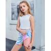 imageZaclotre Girls Athletic Shorts with Zipper Pockets 2 in 1 Flowy Skirt Overlay Kids Running Workout Soccer Sports ShortsTie Dye
