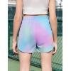imageZaclotre Girls Athletic Shorts with Zipper Pockets 2 in 1 Flowy Skirt Overlay Kids Running Workout Soccer Sports ShortsTie Dye