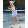 imageZaclotre Girls Athletic Shorts with Zipper Pockets 2 in 1 Flowy Skirt Overlay Kids Running Workout Soccer Sports ShortsTie Dye