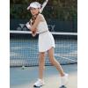 imageZaclotre Girls Athletic Shorts with Zipper Pockets 2 in 1 Flowy Skirt Overlay Kids Running Workout Soccer Sports ShortsWhite