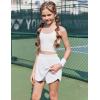 imageZaclotre Girls Athletic Shorts with Zipper Pockets 2 in 1 Flowy Skirt Overlay Kids Running Workout Soccer Sports ShortsWhite