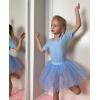 imageZaclotre Girls Ballet Leotards Short Sleeve Bow Back Tutu Ballerina Costume Toddler Dance Dress Outfit ComboBlue