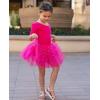 imageZaclotre Girls Ballet Leotards Short Sleeve Bow Back Tutu Ballerina Costume Toddler Dance Dress Outfit ComboHot Pink