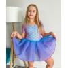 imageZaclotre Girls Ballet Leotards Short Sleeve Bow Back Tutu Ballerina Costume Toddler Dance Dress Outfit ComboPink Blue Mermaid