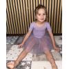 imageZaclotre Girls Ballet Leotards Short Sleeve Bow Back Tutu Ballerina Costume Toddler Dance Dress Outfit ComboPurple