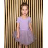 imageZaclotre Girls Ballet Leotards Short Sleeve Bow Back Tutu Ballerina Costume Toddler Dance Dress Outfit ComboPurple