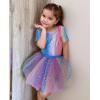 imageZaclotre Girls Ballet Leotards Short Sleeve Bow Back Tutu Ballerina Costume Toddler Dance Dress Outfit ComboRainbow Mermaid