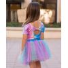 imageZaclotre Girls Ballet Leotards Short Sleeve Bow Back Tutu Ballerina Costume Toddler Dance Dress Outfit ComboRainbow Mermaid