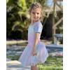 imageZaclotre Girls Ballet Leotards Short Sleeve Bow Back Tutu Ballerina Costume Toddler Dance Dress Outfit ComboSparkle Rainbow