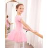 imageZaclotre Ballet Leotards for Girls with Tutu Ruffle Sleeve Bow Back Dance Dress Sparkly Ballerina Outfit