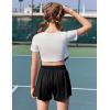 imageZaclotre Girls Athletic Shorts with Pockets Crossover Triple Layered 2 in 1 Kids Sport Cheer Workout Running ShortsBlack