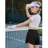 imageZaclotre Girls Athletic Shorts with Pockets Crossover Triple Layered 2 in 1 Kids Sport Cheer Workout Running ShortsBlack