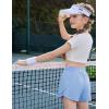 imageZaclotre Girls Athletic Shorts with Pockets Crossover Triple Layered 2 in 1 Kids Sport Cheer Workout Running ShortsBlue