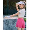 imageZaclotre Girls Athletic Shorts with Pockets Crossover Triple Layered 2 in 1 Kids Sport Cheer Workout Running ShortsHot Pink