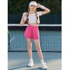 imageZaclotre Girls Athletic Shorts with Pockets Crossover Triple Layered 2 in 1 Kids Sport Cheer Workout Running ShortsHot Pink