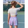 imageZaclotre Girls Athletic Shorts with Pockets Crossover Triple Layered 2 in 1 Kids Sport Cheer Workout Running ShortsPurple Gradient Leopard