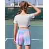 imageZaclotre Girls Athletic Shorts with Pockets Crossover Triple Layered 2 in 1 Kids Sport Cheer Workout Running ShortsTie Dye