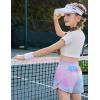 imageZaclotre Girls Athletic Shorts with Pockets Crossover Triple Layered 2 in 1 Kids Sport Cheer Workout Running ShortsTie Dye