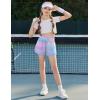 imageZaclotre Girls Athletic Shorts with Pockets Crossover Triple Layered 2 in 1 Kids Sport Cheer Workout Running ShortsTie Dye