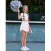 imageZaclotre Girls Butterfly Shorts with Pockets 2 in 1 Flowy Running Shorts Kids Athletic Skorts for Tennis Cheer DanceWhite