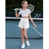 imageZaclotre Girls Butterfly Shorts with Pockets 2 in 1 Flowy Running Shorts Kids Athletic Skorts for Tennis Cheer DanceWhite