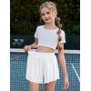 imageZaclotre Girls Butterfly Shorts with Pockets 2 in 1 Flowy Running Shorts Kids Athletic Skorts for Tennis Cheer DanceWhite