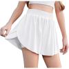 imageZaclotre Girls Butterfly Shorts with Pockets 2 in 1 Flowy Running Shorts Kids Athletic Skorts for Tennis Cheer DanceWhite