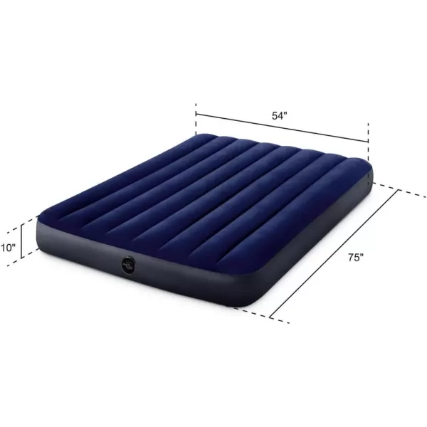 INTEX 64758E DuraBeam Standard Downy Air Mattress FiberTech Full Size 10in Bed Height 600lb Weight Capacity Pump Sold SeparatelyFull