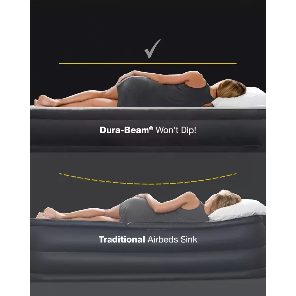 INTEX 64758E DuraBeam Standard Downy Air Mattress FiberTech Full Size 10in Bed Height 600lb Weight Capacity Pump Sold SeparatelyFull
