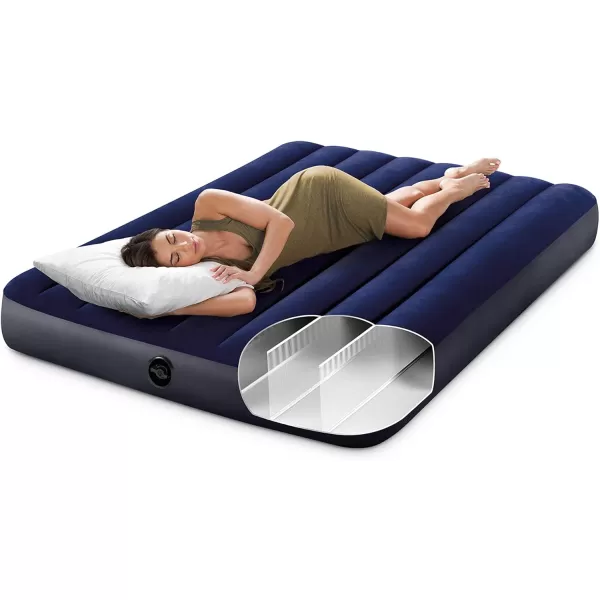 INTEX 64758E DuraBeam Standard Downy Air Mattress FiberTech Full Size 10in Bed Height 600lb Weight Capacity Pump Sold SeparatelyFull