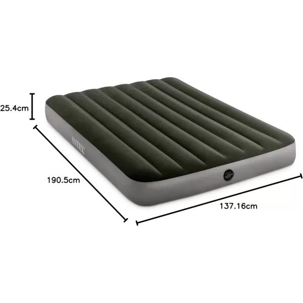 INTEX 64779E DuraBeam Standard Prestige Air Mattress FiberTech  Queen Size  HandHeld Battery Pump  10in Bed Height  600lb Weight CapacityFull