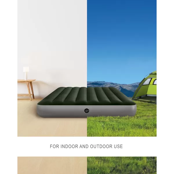 INTEX 64779E DuraBeam Standard Prestige Air Mattress FiberTech  Queen Size  HandHeld Battery Pump  10in Bed Height  600lb Weight CapacityFull