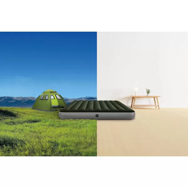 INTEX 64779E DuraBeam Standard Prestige Air Mattress FiberTech  Queen Size  HandHeld Battery Pump  10in Bed Height  600lb Weight CapacityQueen